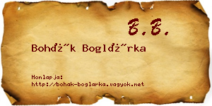 Bohák Boglárka névjegykártya